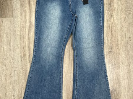 Blue Denim Jeans Flared Chic, Size 18 Cheap