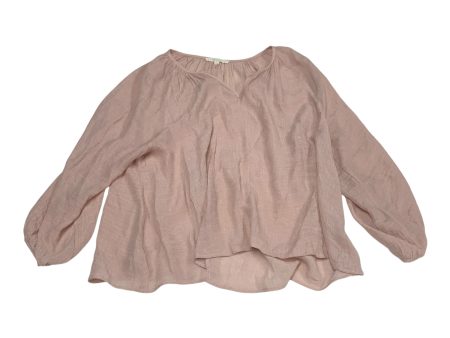 Top Long Sleeve By Grade & Gather In Pink, Size: L Discount