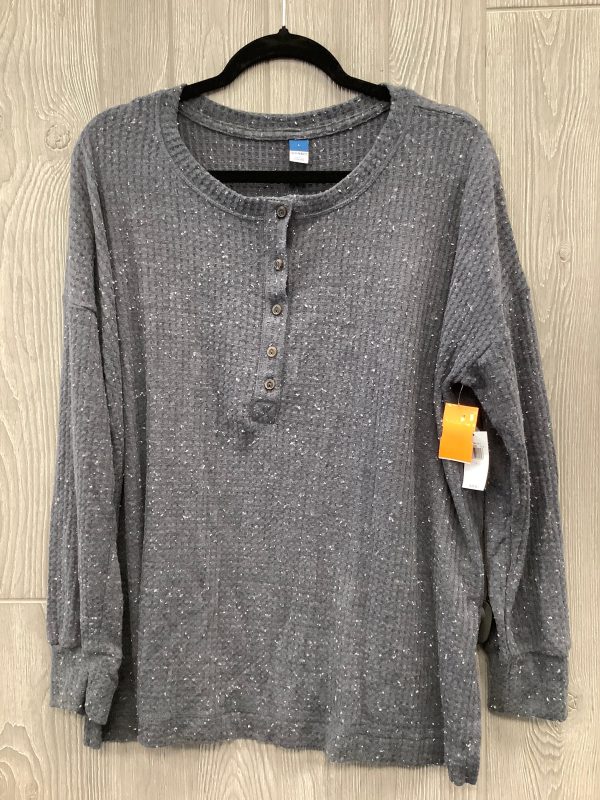 Top Long Sleeve By Old Navy In Grey, Size: L Supply