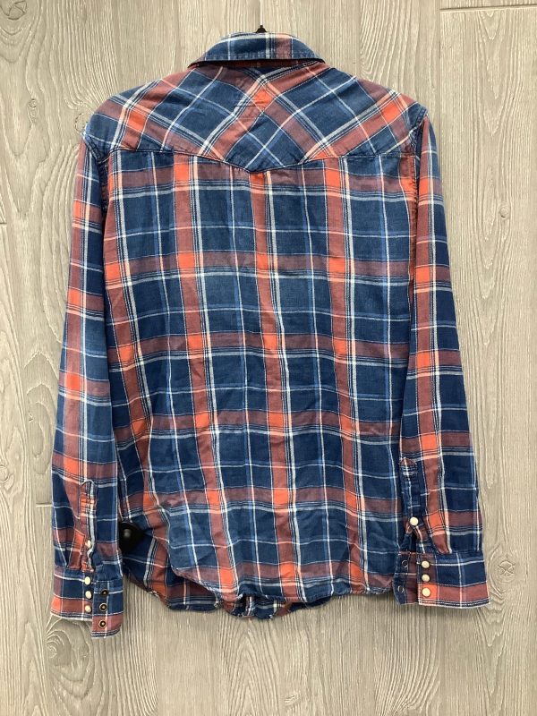 Top Long Sleeve By Gap In Plaid Pattern, Size: M Supply