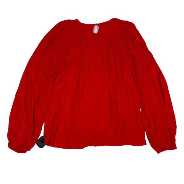 Top Long Sleeve By Knox Rose In Red, Size: Xs Hot on Sale