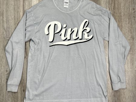 Grey Top Long Sleeve Pink, Size L Sale