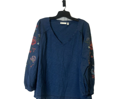 Top Long Sleeve By Rafaella In Blue, Size: Xl For Discount