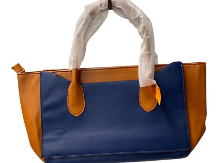 Handbags In Blue & Brown, Size:Large For Discount