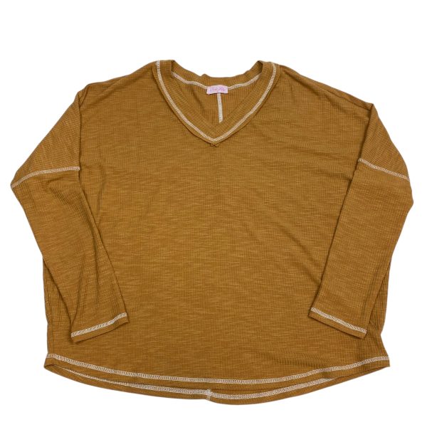 Top Long Sleeve By Pink Lily In Brown, Size: S Online