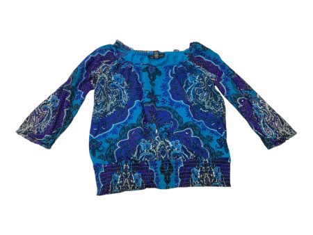 Blouse 3 4 Sleeve By Inc In Blue, Size: S Hot on Sale