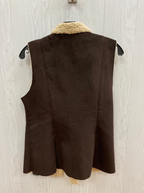 Vest Faux Fur & Sherpa By Chicos In Brown, Size: L Online Hot Sale