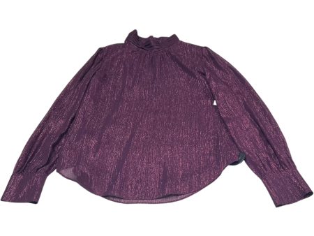 Blouse Long Sleeve By Ann Taylor In Purple, Size: S Online Hot Sale