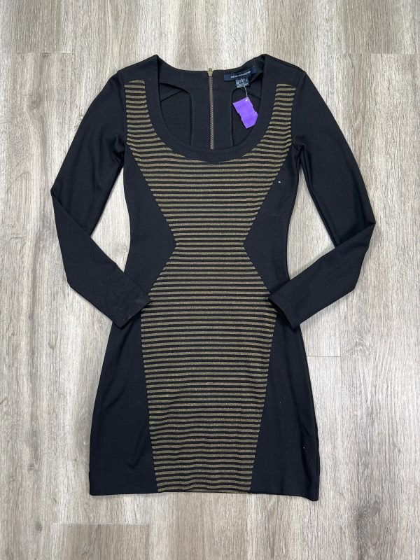 Black & Gold Dress Casual Short French Connection, Size S Online Sale