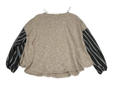 Top Long Sleeve By Hummingbird In Black & Tan, Size: L Sale