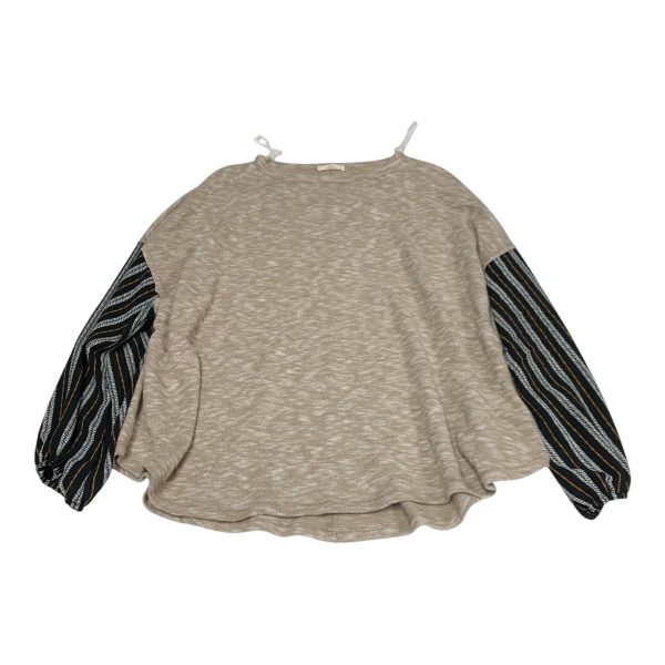 Top Long Sleeve By Hummingbird In Black & Tan, Size: L Sale