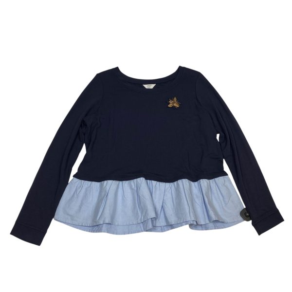 Top Long Sleeve By Crown And Ivy In Navy, Size: Xlp Online Sale