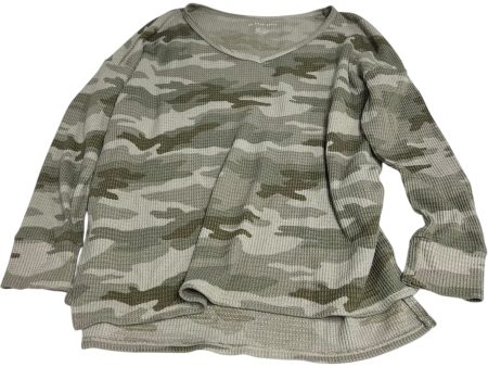 Top Long Sleeve By American Eagle In Camouflage Print, Size: S Hot on Sale