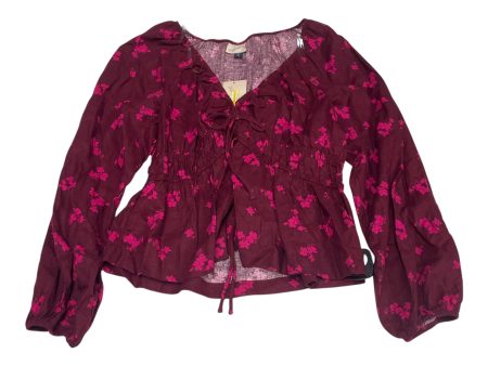 Top Long Sleeve By Universal Thread In Pink & Red, Size: M Online