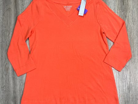 Orange Top 3 4 Sleeve Chicos, Size M Online now